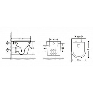Унитаз подвесной WeltWasser WW SALZBACH 041 MT-GR серый матовый купить в интернет-магазине Sanbest