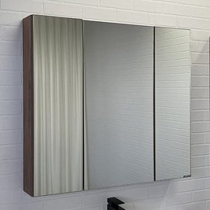 Зеркальный шкаф Comforty Соло 00-00010980 90 дуб тёмно-коричневый в ванную от интернет-магазине сантехники Sanbest