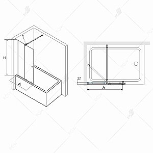 Шторка для ванны RGW SC-46 90x150 купить в интернет-магазине Sanbest