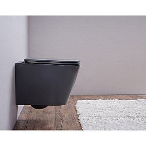 Унитаз подвесной Esbano CLAVEL ESUPCLAVGM безободковый, с крышкой микролифт, матовый серый купить в интернет-магазине Sanbest