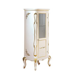 Витрина Migliore Milady 57 белая матовая/декор золото для ванной в интернет-магазине сантехники Sanbest