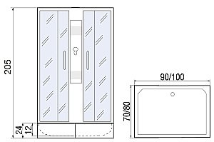 Душевая кабина RIVER QUADRO Б/К 24 100х80 купить в интернет-магазине Sanbest
