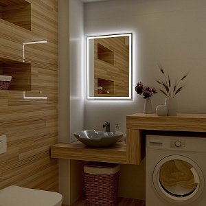 Зеркало с подсветкой ART&MAX MONZA 90x80 в ванную от интернет-магазине сантехники Sanbest