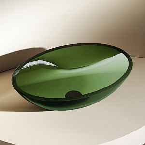 Раковина Abber Kristall 50 AT2802Emerald зеленая прозрачная купить в интернет-магазине Sanbest