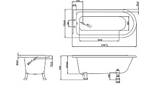 Ванна акриловая Burlington Hampton 170x75 купить в интернет-магазине Sanbest