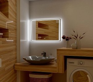 Зеркало с подсветкой ART&MAX MONZA 100x80 в ванную от интернет-магазине сантехники Sanbest