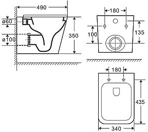 Унитаз с инсталляцией WeltWasser AMBERG 350 + GELBACH 041 MT-GR + AMBERG RD-WT серый матовый/кнопка белая-хром купить в интернет-магазине Sanbest