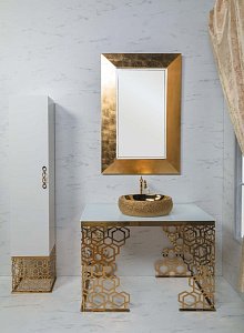 Консоль с раковиной Armadi Art Aura 110 золото для ванной в интернет-магазине сантехники Sanbest