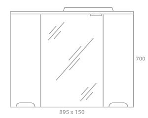 Зеркало со шкафом Rush Pioneer 90 PIM79290W белый в ванную от интернет-магазине сантехники Sanbest