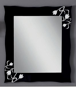 Зеркало Cezares Anthony 990.04 черный/с декором в ванную от интернет-магазине сантехники Sanbest
