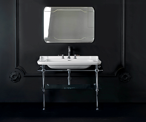 Консоль с раковиной Kerasan Waldorf 9203K 120 хром с 3 отверстиями для ванной в интернет-магазине сантехники Sanbest