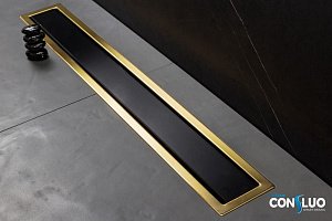 Душевой трап Pestan Confluo Premium Line Black Glass Gold 550 купить в интернет-магазине Sanbest