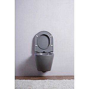 Унитаз подвесной Esbano AZALEA ESUPAZALGM безободковый, с крышкой микролифт, матовый серый купить в интернет-магазине Sanbest