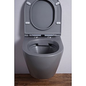 Унитаз подвесной Esbano AZALEA ESUPAZALGM безободковый, с крышкой микролифт, матовый серый купить в интернет-магазине Sanbest