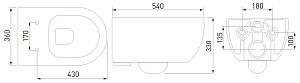 Унитаз подвесной Berges EGO XL Rimless 83218 антрацит матовый купить в интернет-магазине Sanbest