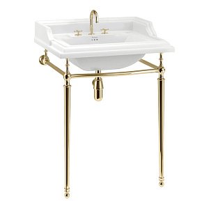 Консоль с раковиной Burlington Classic B15 3TH золото для ванной в интернет-магазине сантехники Sanbest