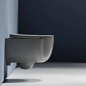 Унитаз подвесной Ceramica Nova Modena CN6063MH безободковый, с крышкой микролифт, антрацит матовый купить в интернет-магазине Sanbest
