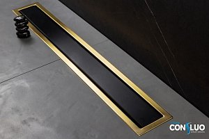 Душевой трап Pestan Confluo Premium Line Black Glass Gold 650 купить в интернет-магазине Sanbest
