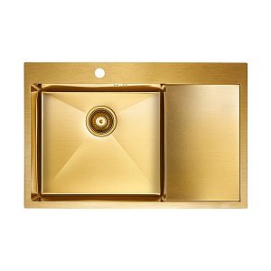 Мойка кухонная Paulmark ATLAN L PM217851-BG брашированное золото купить в интернет-магазине сантехники Sanbest