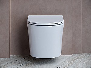 Унитаз подвесной Ceramica Nova Balearica CN6000_1002B_1000 безободковый, с крышкой микролифт, с инсталляцией и черной матовой кнопкой купить в интернет-магазине Sanbest